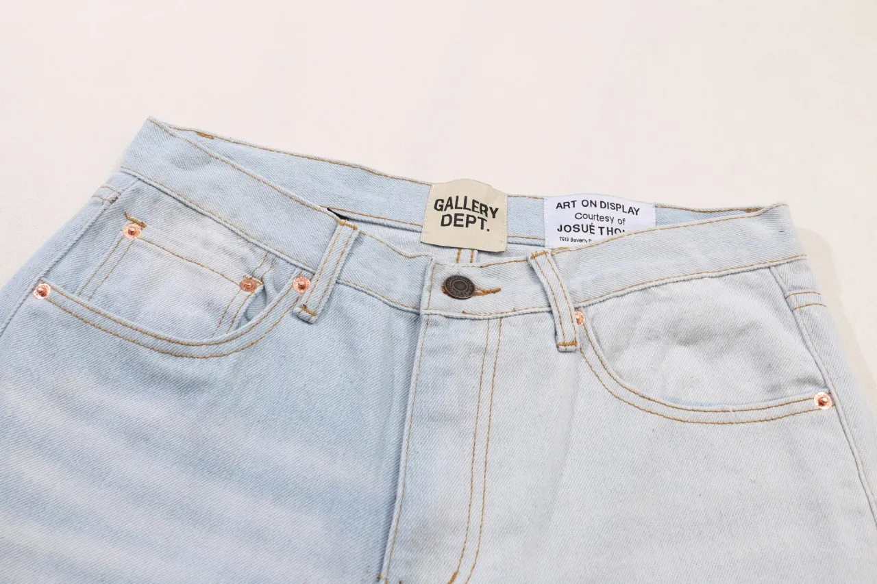 658#Gallery Dept New Mandarin Duck washed blue bootcut jeans blue spliced ​​denim trousers beautiful trendy trousers casual versatile trousers blue S~XL P250